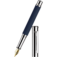 Otto Hutt Design 4 Fountain Pen - Blue Matte Guilloche - 18K Gold Nib-Pen Boutique Ltd