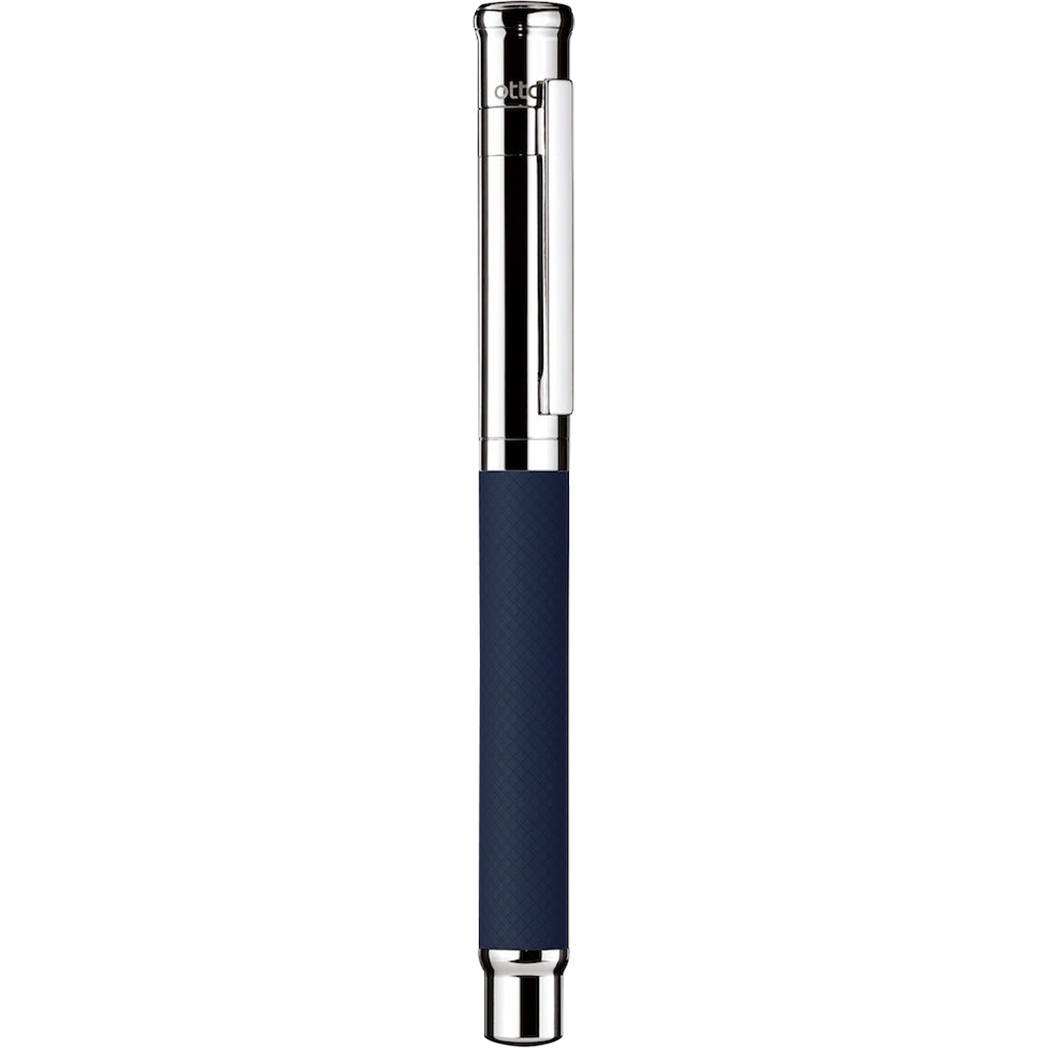 Otto Hutt Design 4 Fountain Pen - Blue Matte Guilloche - 18K Gold Nib-Pen Boutique Ltd