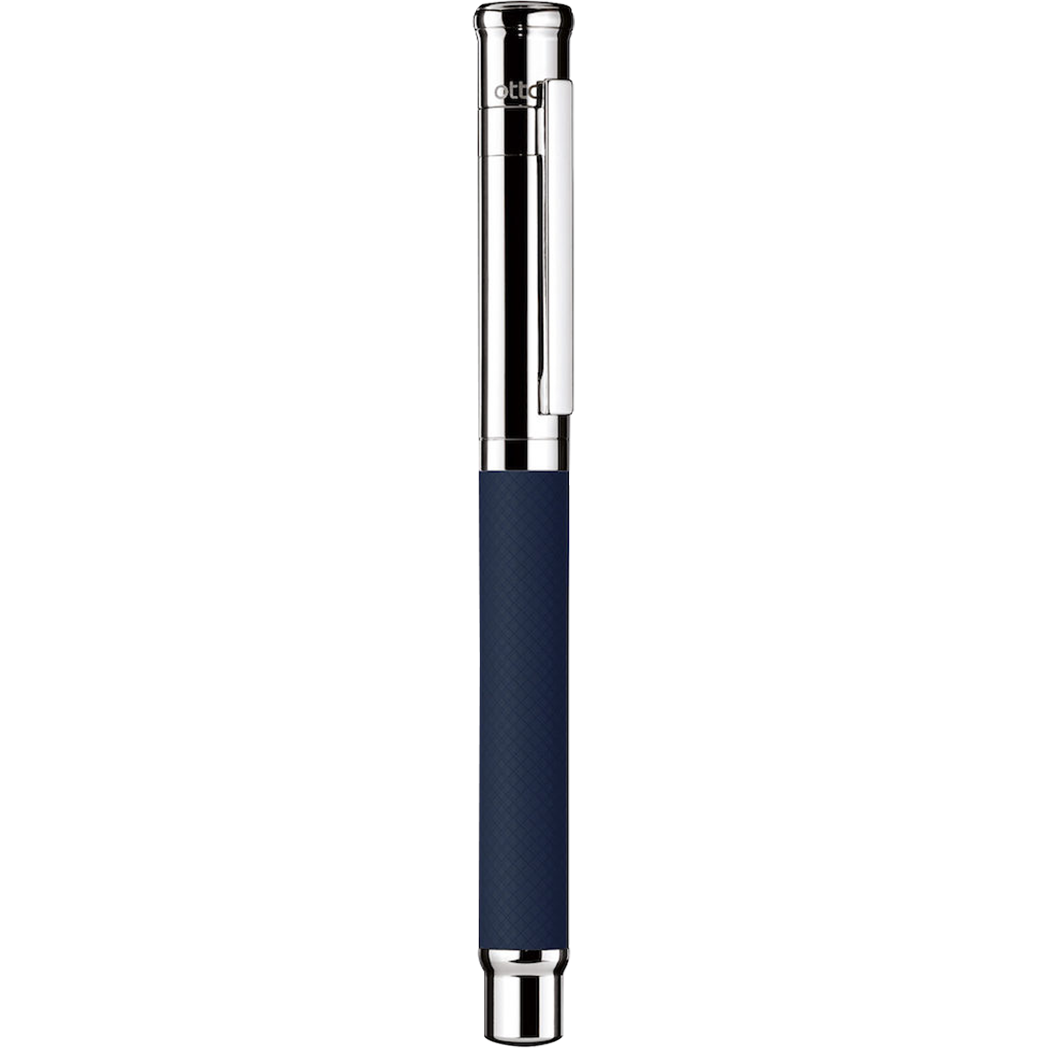 Otto Hutt Design 4 Fountain Pen - Blue Matte Guilloche - Steel Nib-Pen Boutique Ltd
