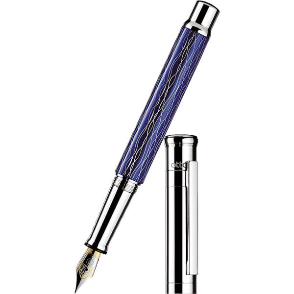 Otto Hutt Design 4 Fountain Pen - Blue Wave - 18K Gold Nib-Pen Boutique Ltd
