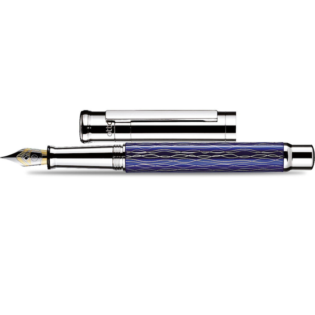 Otto Hutt Design 4 Fountain Pen - Blue Wave - 18K Gold Nib-Pen Boutique Ltd