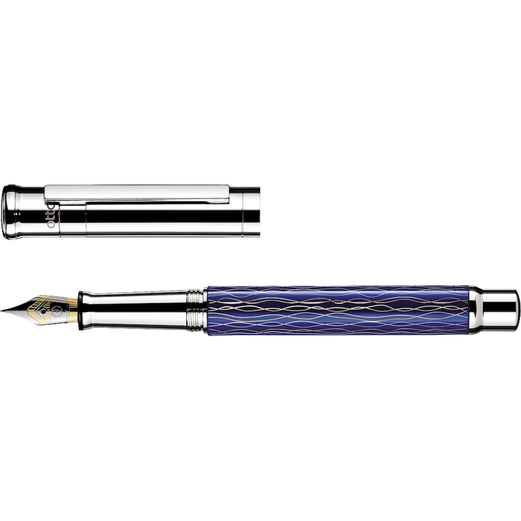 Otto Hutt Design 4 Fountain Pen - Blue Wave - 18K Gold Nib-Pen Boutique Ltd