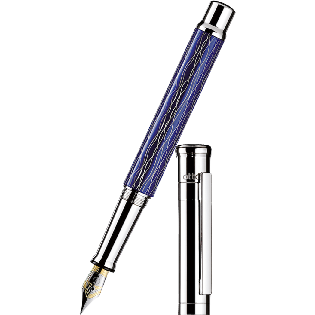 Otto Hutt Design 4 Fountain Pen - Blue Wave - Steel Nib-Pen Boutique Ltd