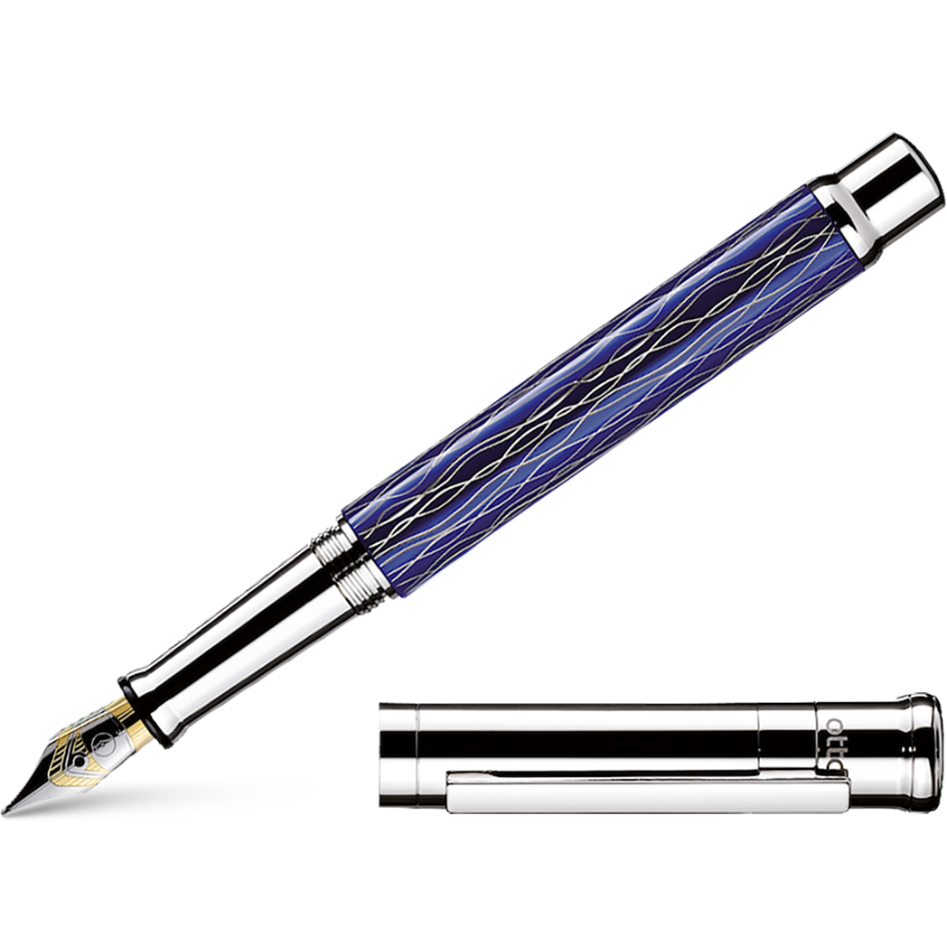 Otto Hutt Design 4 Fountain Pen - Blue Wave - Steel Nib-Pen Boutique Ltd