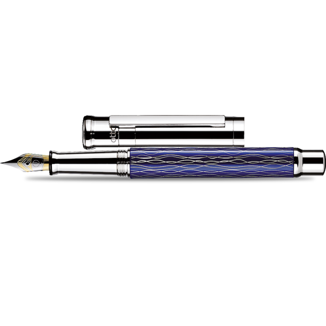 Otto Hutt Design 4 Fountain Pen - Blue Wave - Steel Nib-Pen Boutique Ltd