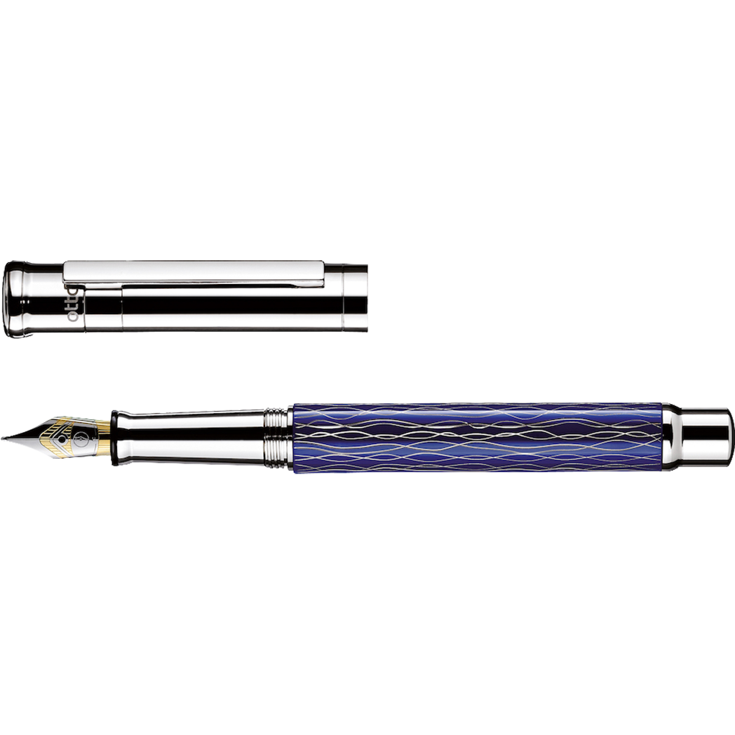 Otto Hutt Design 4 Fountain Pen - Blue Wave - Steel Nib-Pen Boutique Ltd