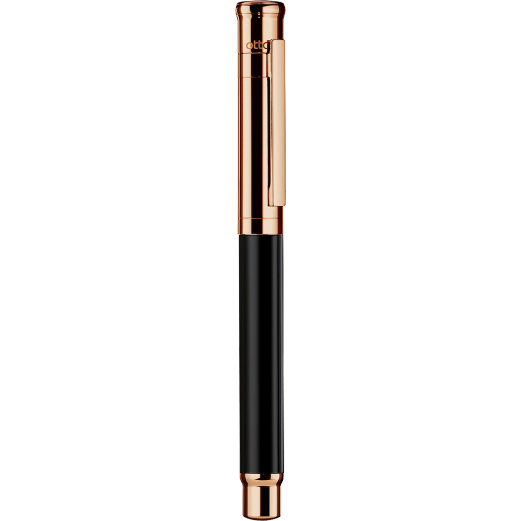 Otto Hutt Design 4 Rollerball Pen - Black - Rose Gold Trim-Pen Boutique Ltd