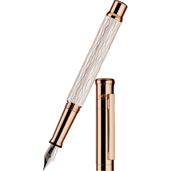 Otto Hutt Design 4 Fountain Pen - White Wave - 18K Gold Nib-Pen Boutique Ltd