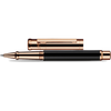 Otto Hutt Design 4 Rollerball Pen - Black - Rose Gold Trim-Pen Boutique Ltd