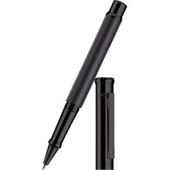 Otto Hutt Design 4 Rollerball Pen - Black Matt Guilloche-Pen Boutique Ltd