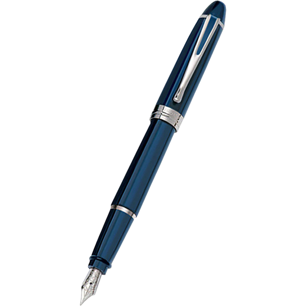 Aurora Ipsilon Deluxe Fountain Pen - Blue - Chrome Trim-Pen Boutique Ltd