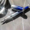 S T Dupont Line D Fountain Pen - Starburst Blue - Palladium Trim (USA Exclusive Edition)-Pen Boutique Ltd