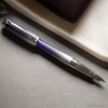 S T Dupont Line D Fountain Pen - Starburst Blue - Palladium Trim (USA Exclusive Edition)-Pen Boutique Ltd