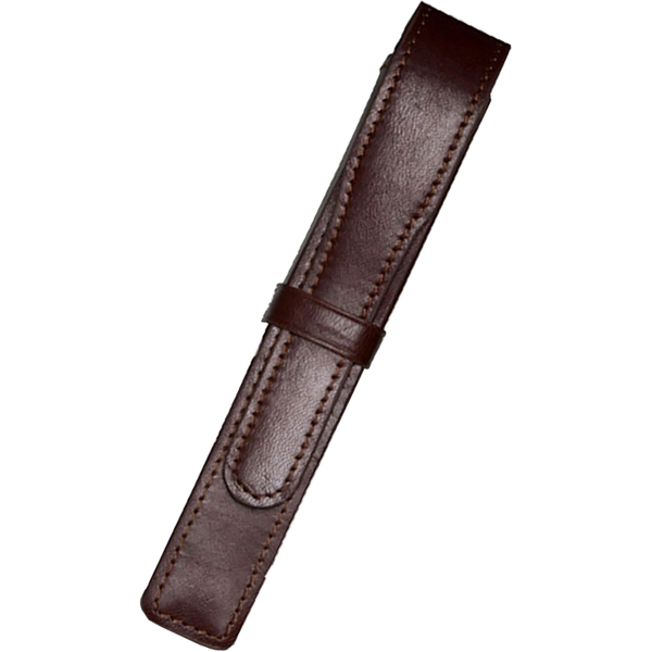 Aston Leather Brown Box Style Single Pen Case-Pen Boutique Ltd