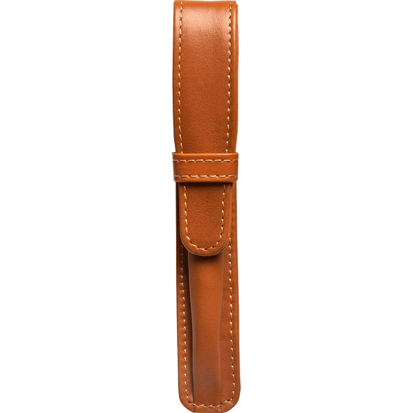 Aston Leather Box Style Single Pen Case - Tan-Pen Boutique Ltd