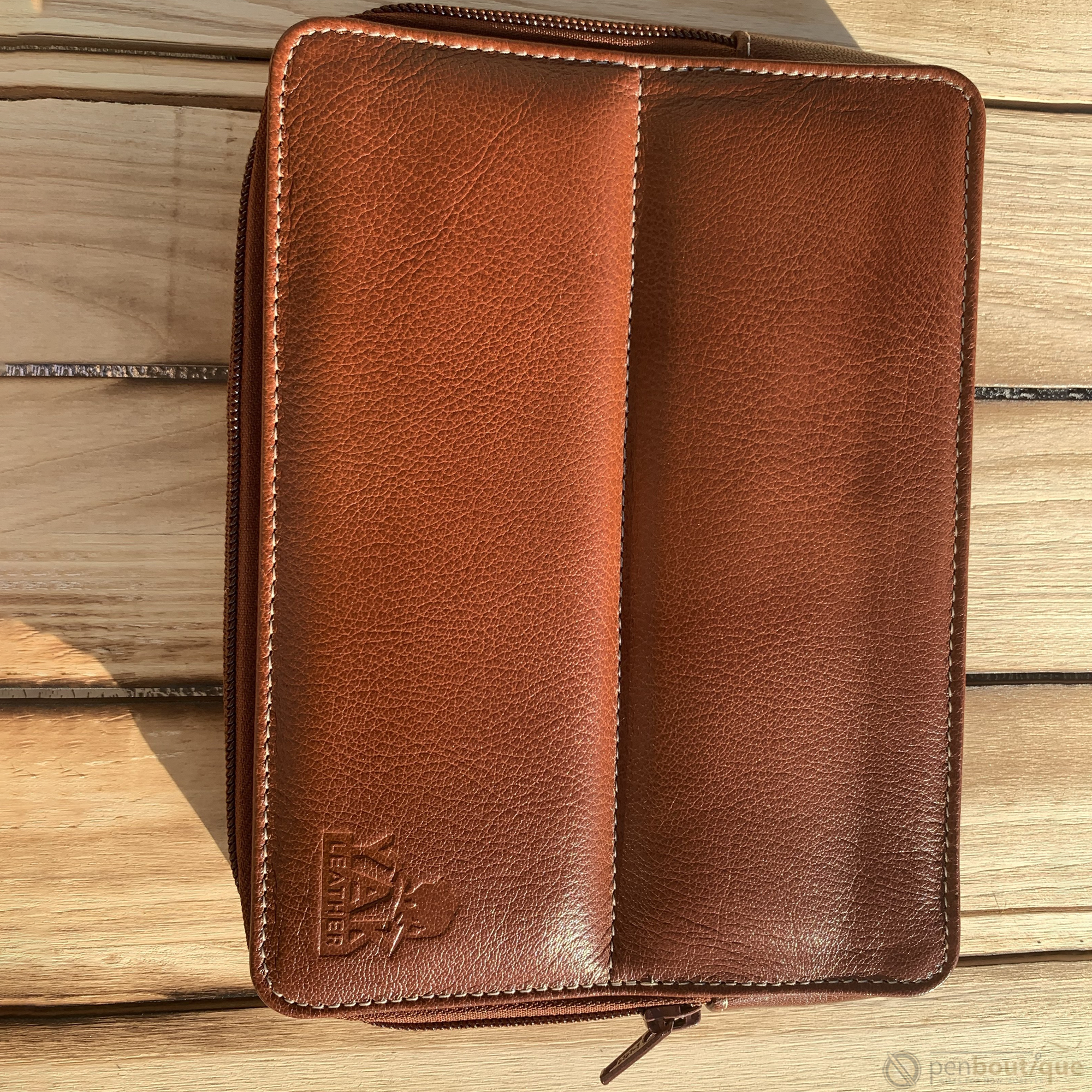 Pen Boutique Yak Leather 10 Pen Holder - Tan-Pen Boutique Ltd