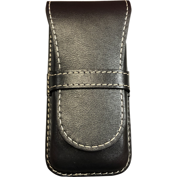 Pen Boutique Yak Leather Triple Pen Holder - Black/Red insert-Pen Boutique Ltd