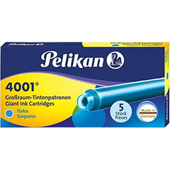 Pelikan 4001 Giant GTP/5 Box 5 Turquoise Ink Cartridges-Pen Boutique Ltd