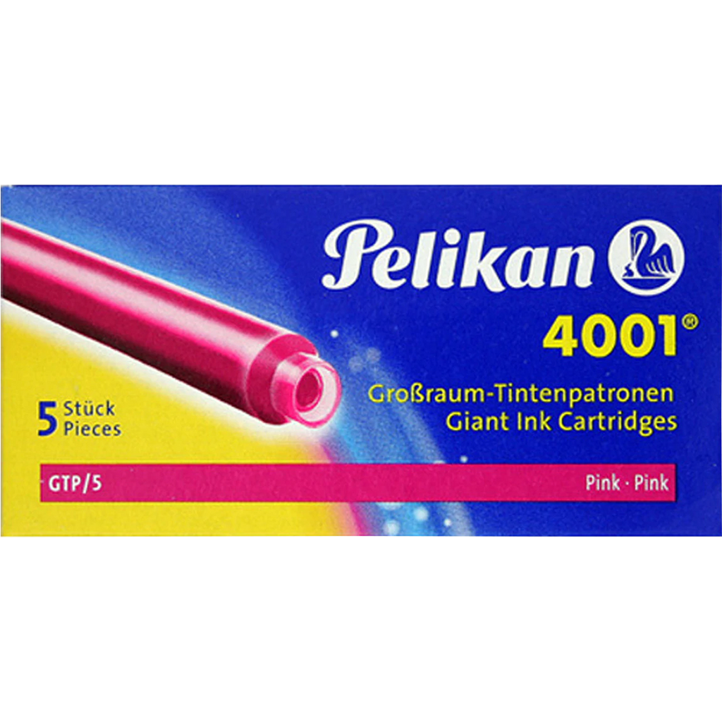 Pelikan 4001 Ink Cartridges - Giant GTP - Pink (5 per box)-Pen Boutique Ltd