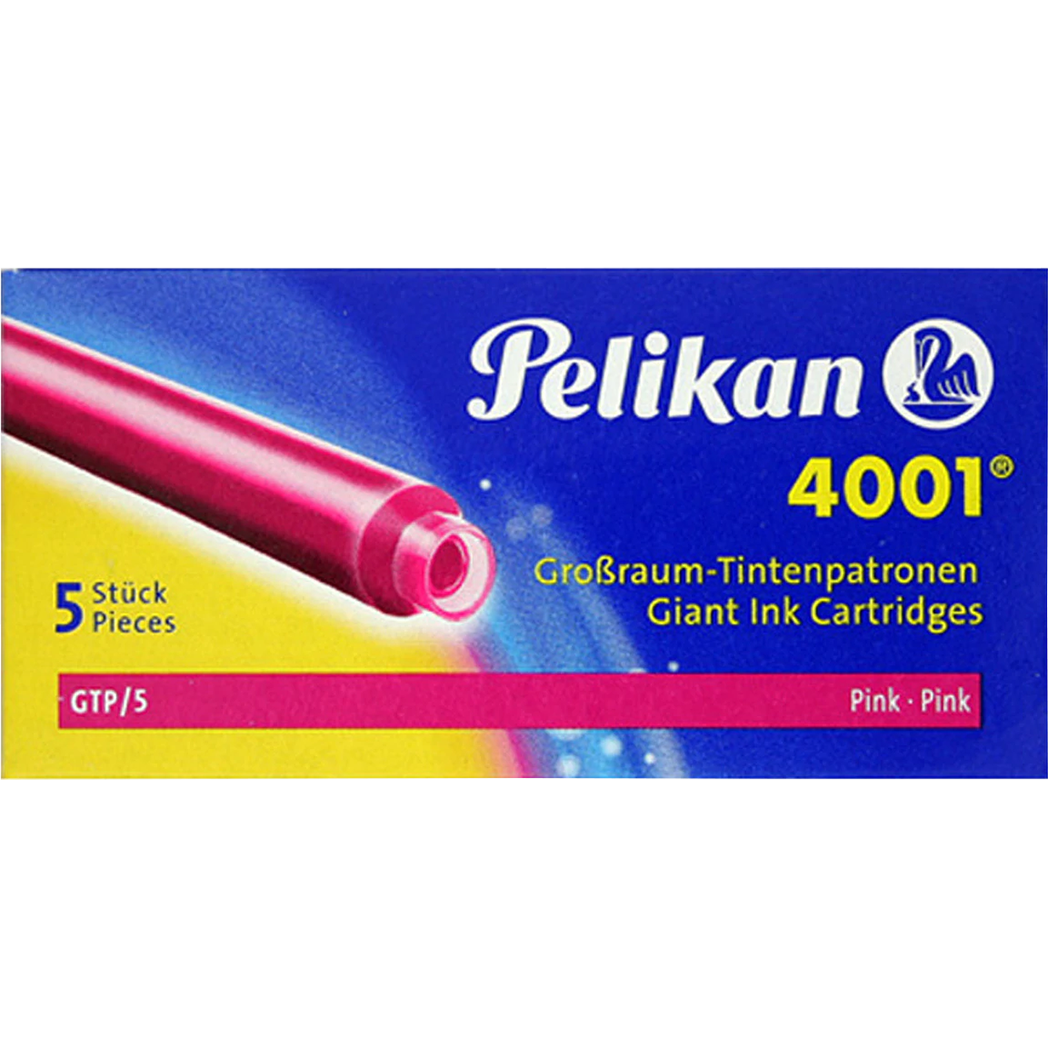 Pelikan 4001 Ink Cartridges - Giant GTP - Pink (5 per box)-Pen Boutique Ltd