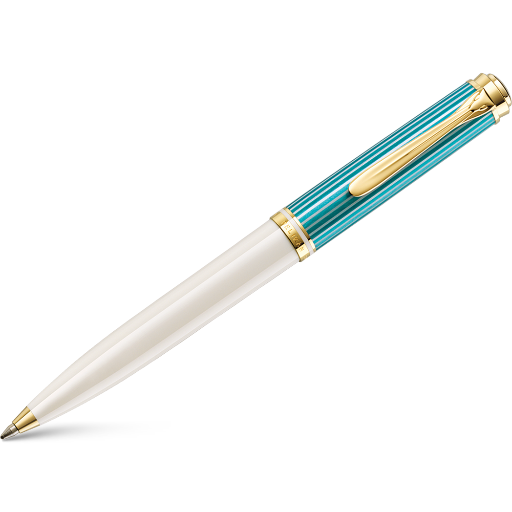 Pelikan Souveran Ballpoint Pen - K600 Turquoise White (Special Edition)-Pen Boutique Ltd
