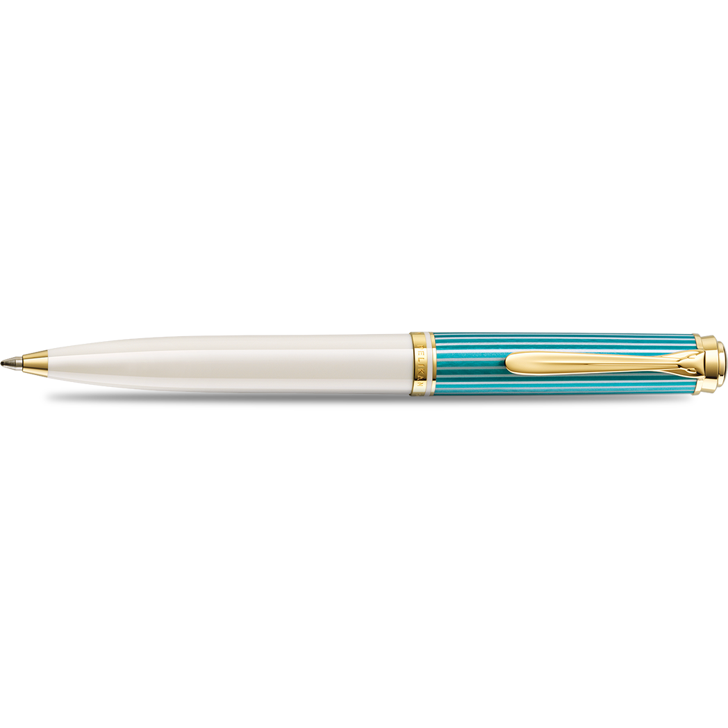 Pelikan Souveran Ballpoint Pen - K600 Turquoise White (Special Edition)-Pen Boutique Ltd