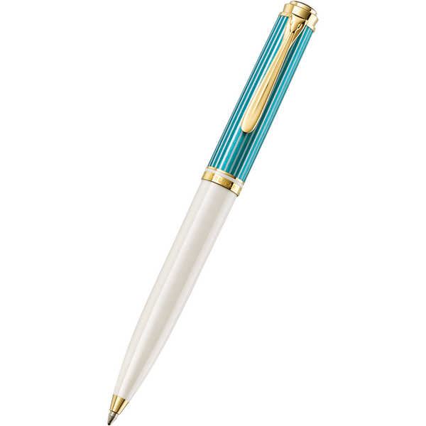 Pelikan Souveran Ballpoint Pen - K600 Turquoise White (Special Edition)-Pen Boutique Ltd