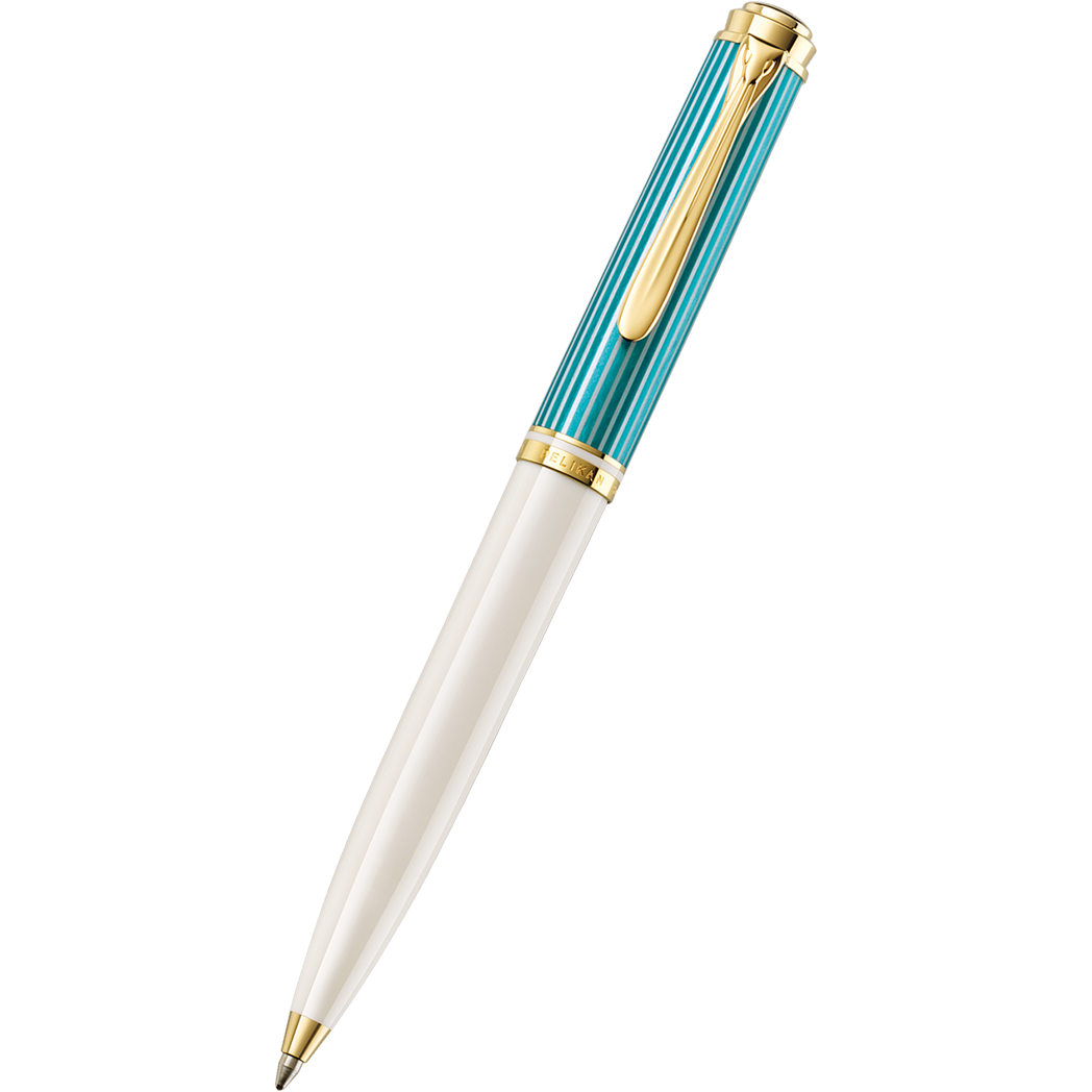 Pelikan Souveran Ballpoint Pen - K600 Turquoise White (Special Edition)-Pen Boutique Ltd