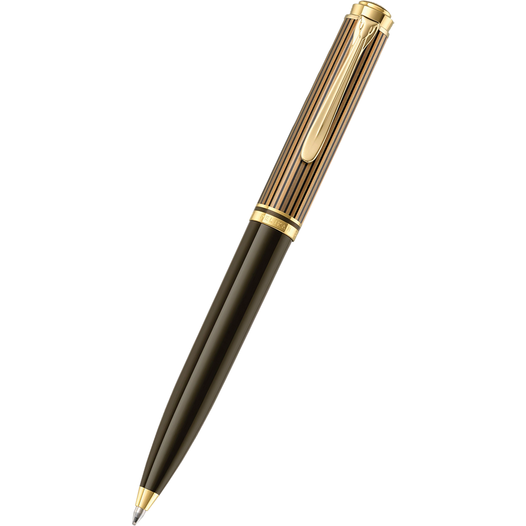Pelikan Souveran Ballpoint Pen - K800 Warm Brown & Black Stripe (Special Edition)-Pen Boutique Ltd