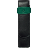 Pelikan Pen Case - TG22 Leather - Black/Green (2 Pen Slot) - Pen Boutique Ltd