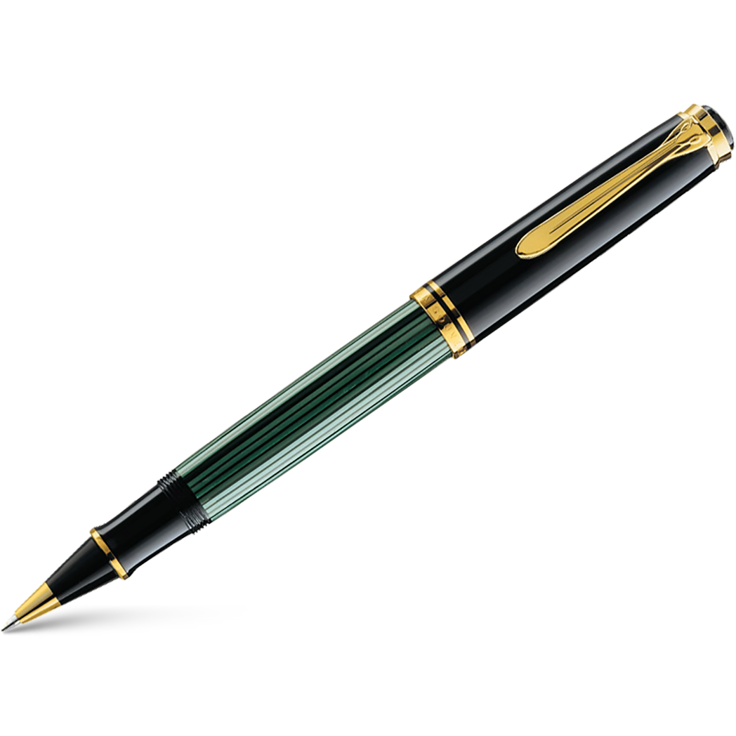 Pelikan Souveran Rollerball Pen - R800 Black & Green Stripe-Pen Boutique Ltd