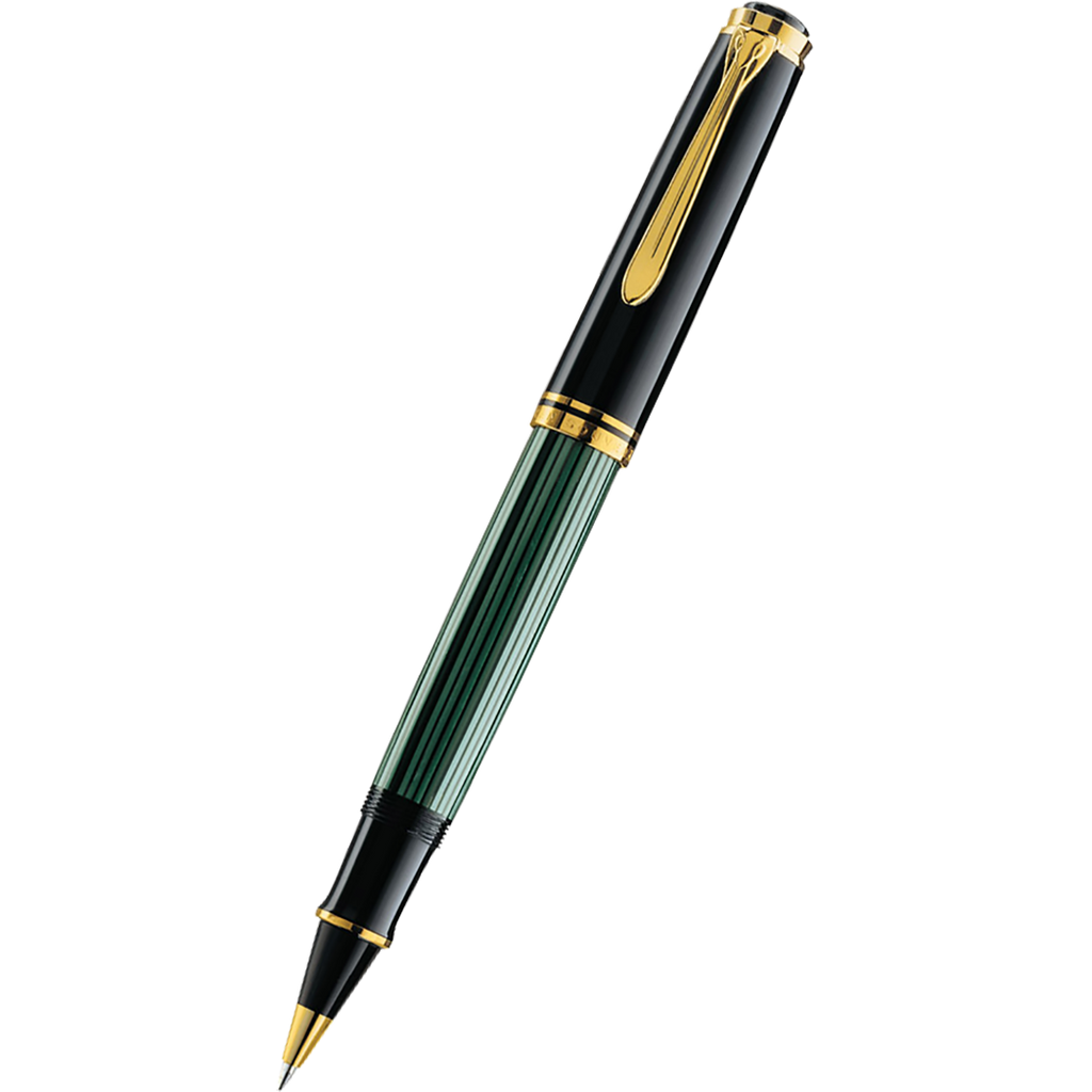 Pelikan Souveran Rollerball Pen - R800 Black & Green Stripe-Pen Boutique Ltd