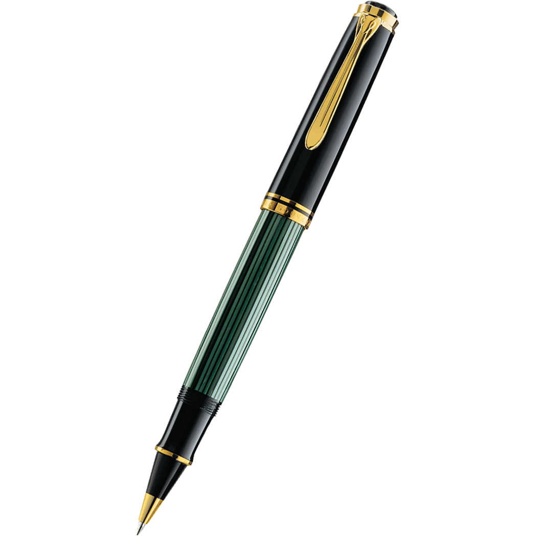 Pelikan Souveran Rollerball Pen - R800 Black & Green Stripe-Pen Boutique Ltd