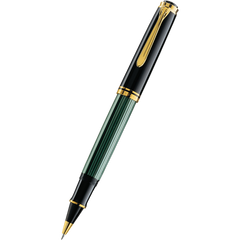 Pelikan Souveran Rollerball Pen - R800 Black & Green Stripe-Pen Boutique Ltd