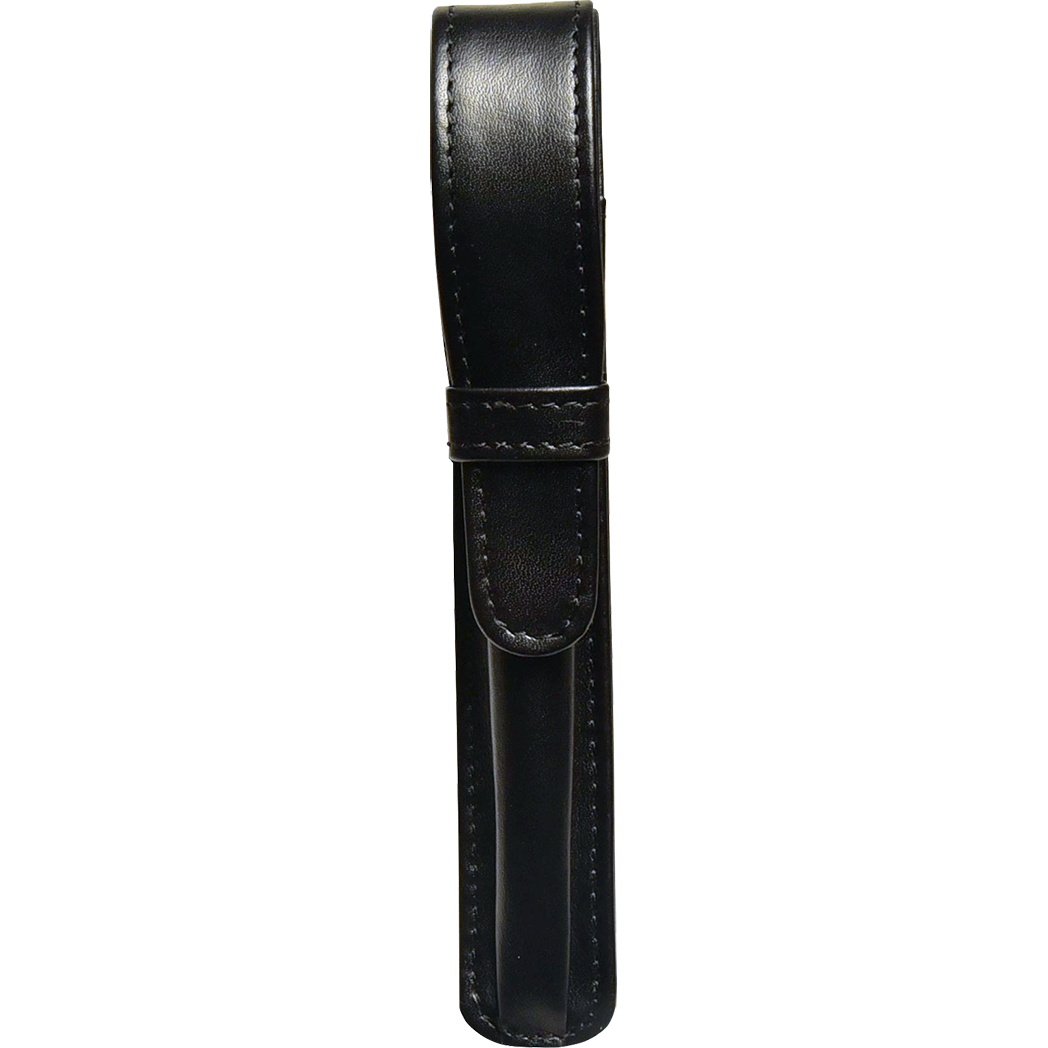 Aston Leather Black Finger Style Single Pen Case-Pen Boutique Ltd