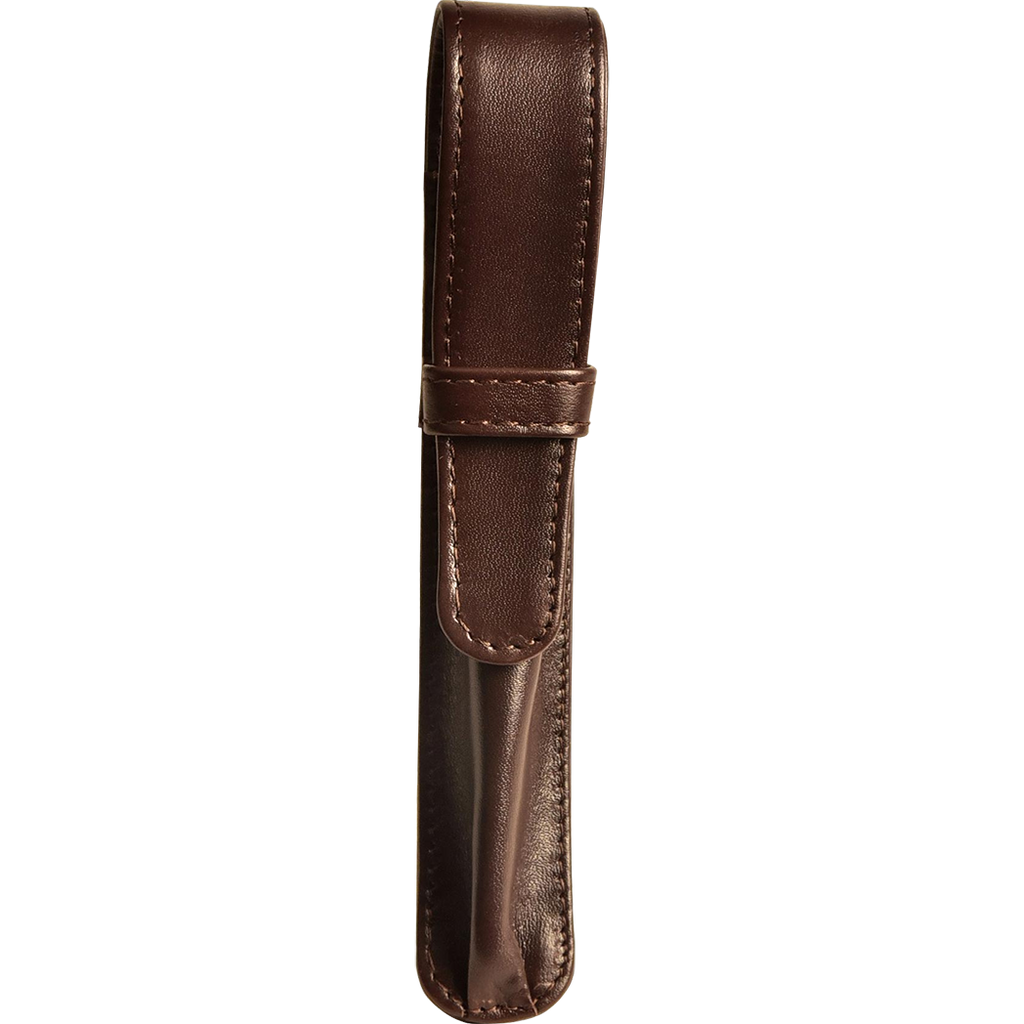 Aston Leather Brown Finger Style Single Pen Case-Pen Boutique Ltd