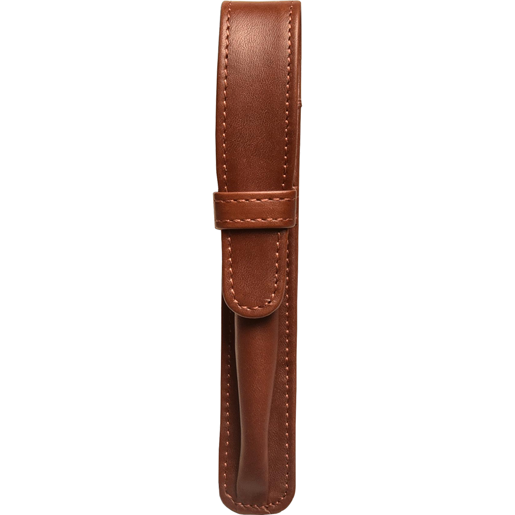 Aston Leather Cognac Finger Style Single Pen Case-Pen Boutique Ltd