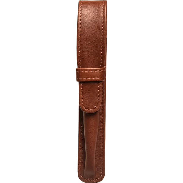 Aston Leather Cognac Finger Style Single Pen Case-Pen Boutique Ltd