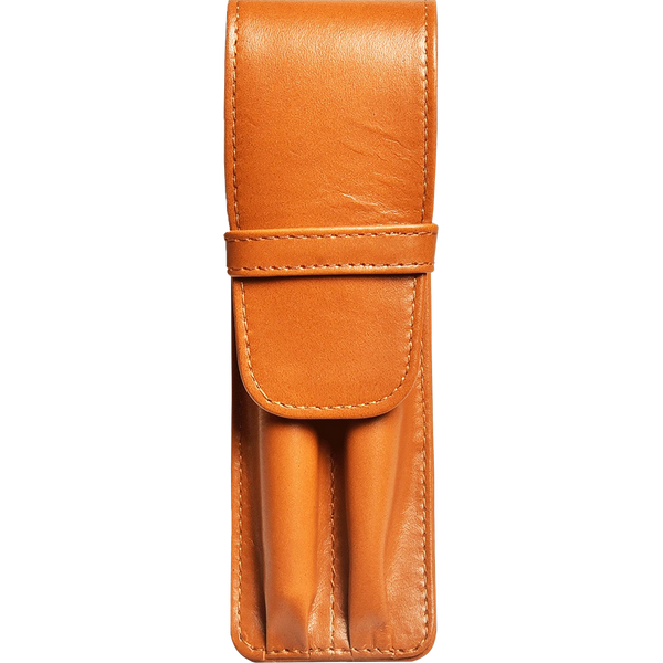 Aston Leather Tan Finger Style Double Pen Case-Pen Boutique Ltd