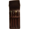 Aston Leather Brown Finger Style Quad Pen Case-Pen Boutique Ltd