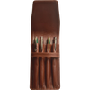 Aston Leather Cognac Finger Style Quad Pen Case-Pen Boutique Ltd