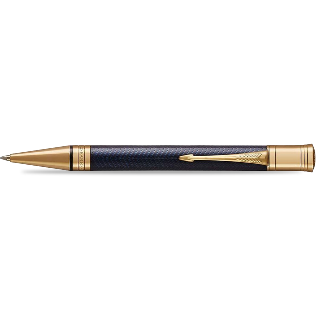 Parker Duofold Prestige Blue Chevron with Gold Trim Ballpoint Pen-Pen Boutique Ltd