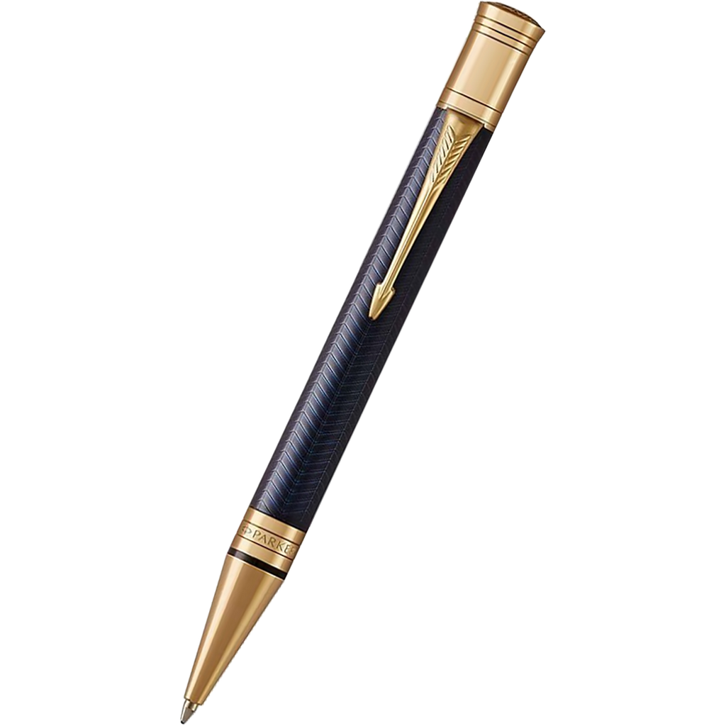 Parker Duofold Prestige Blue Chevron with Gold Trim Ballpoint Pen-Pen Boutique Ltd