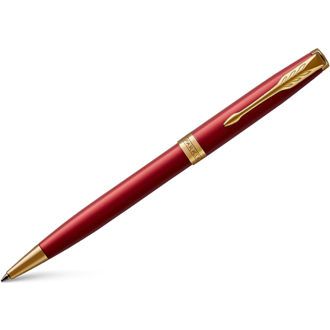 Parker Sonnet Red Lacquer with Gold Trim Ballpoint-Pen Boutique Ltd
