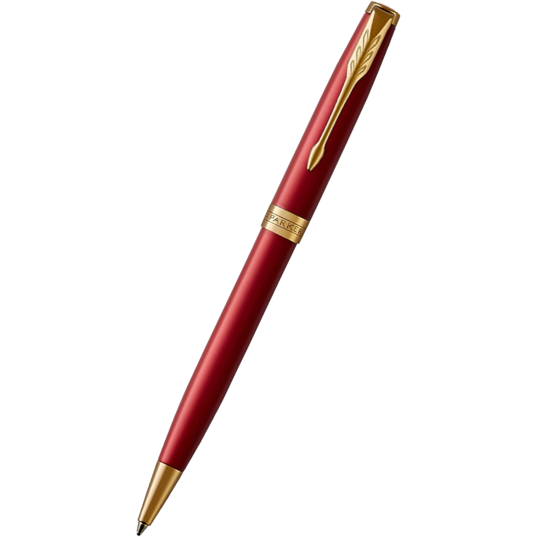 Parker Sonnet Red Lacquer with Gold Trim Ballpoint-Pen Boutique Ltd