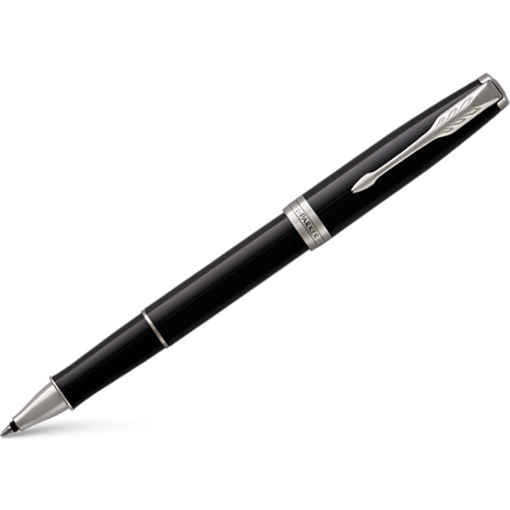 Parker Sonnet Black Lacquer with Chrome Trim Rollerball Pen-Pen Boutique Ltd