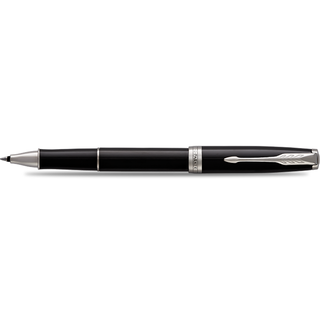 Parker Sonnet Black Lacquer with Chrome Trim Rollerball Pen-Pen Boutique Ltd