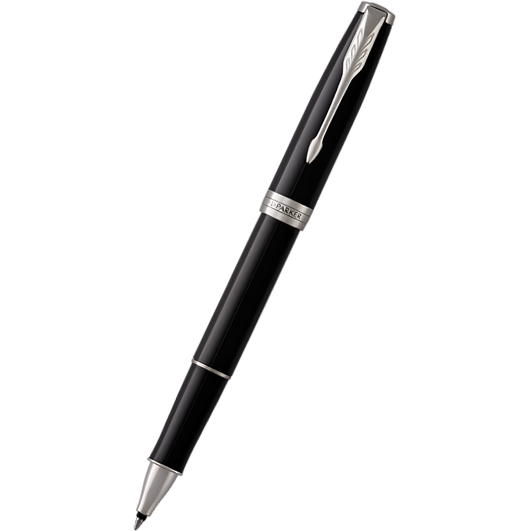 Parker Sonnet Black Lacquer with Chrome Trim Rollerball Pen-Pen Boutique Ltd