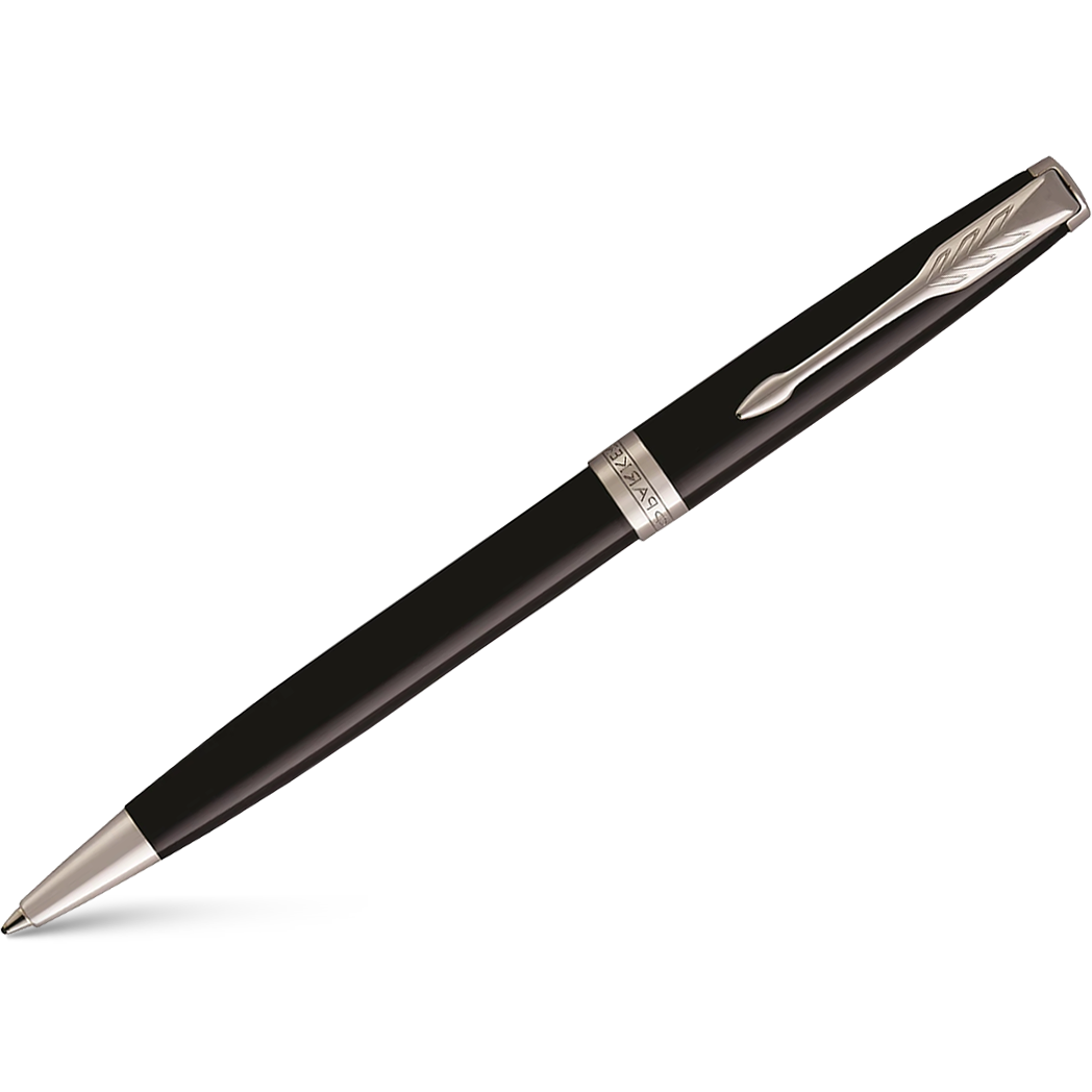 Parker Sonnet Black Lacquer with Chrome Trim Ballpoint Pen-Pen Boutique Ltd