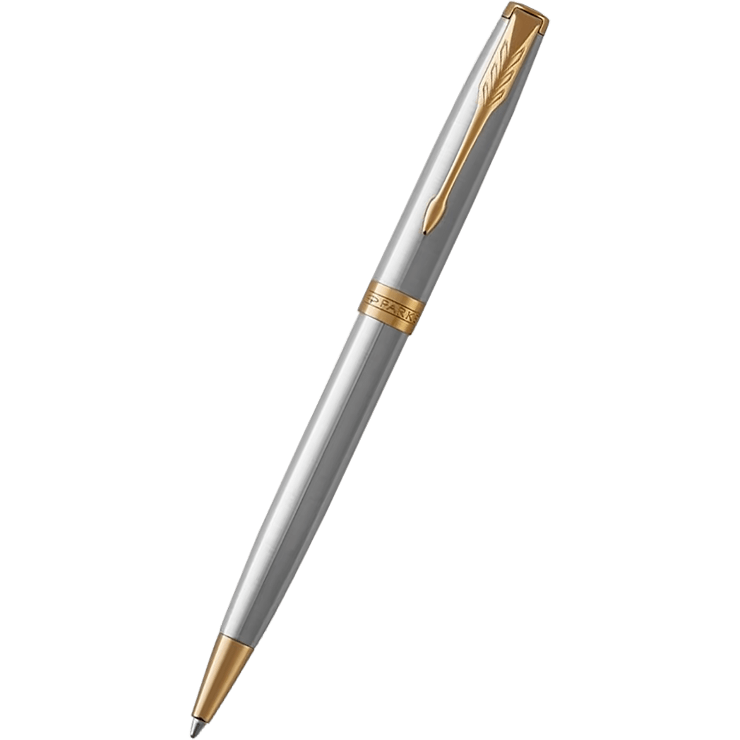 Parker Sonnet Stainless Steel with Gold Trim Ballpoint Pen - Pen ...